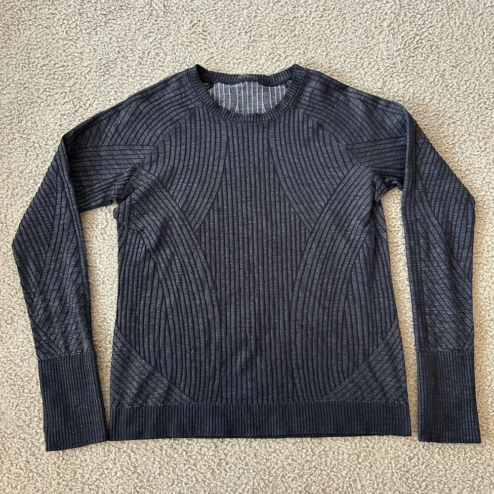 Lululemon Rest Less Pullover Sweater - Aeriel Current Black / White - Picture 2 of 8
